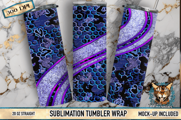 Download Purple Glitter Honeycomb Leopard Tumbler - Premium Bundle