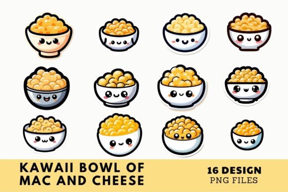 Download Kawaii Bowl of Mac and Cheese Clipart - Mac Collection