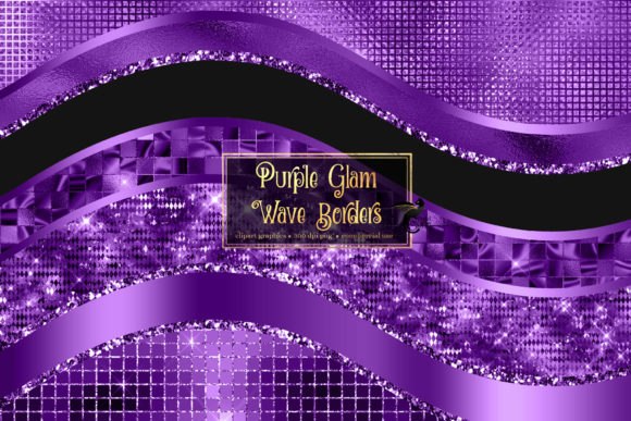 Download Purple Glam Wave Borders - Premium Resources