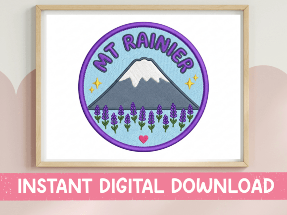 Download Mt Rainier Lavender Badge SVG - Premium Resources