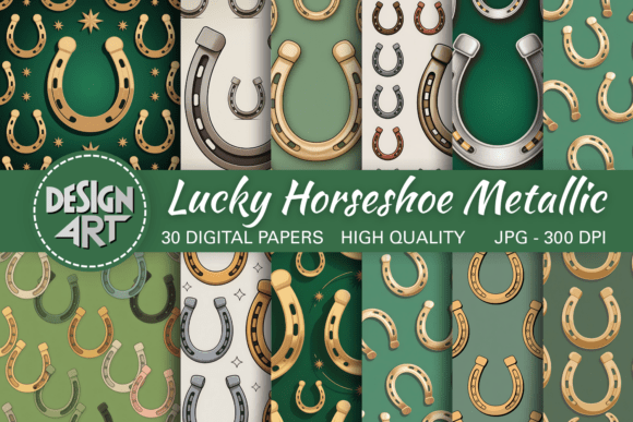 Download Lucky Horseshoe Metallic Background - Metallic background Collection