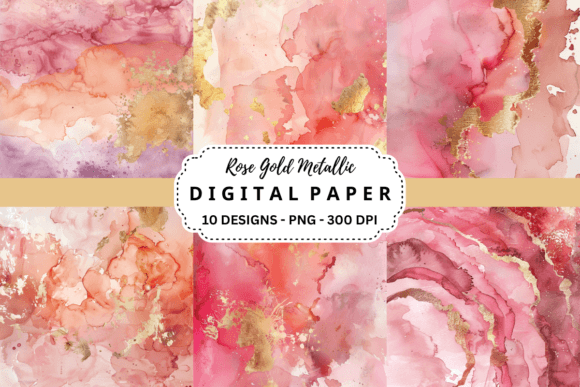 Download Watercolor Rose Gold Metallic Background - Metallic background Collection